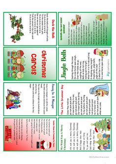 four christmas cards with the words merry and santa claus