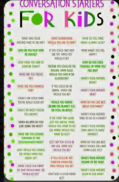 the conversation starter for kids poster