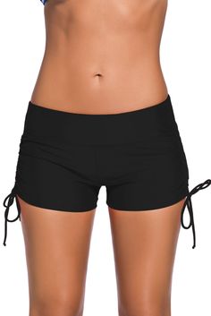 Black Adjustable Ties Swim Bottom Shorts Shorts Hairstyles, Swimsuit Tankini, Plus Size Swimsuit, Cheap Swimwear, Swim Shorts Women, Swimsuit With Shorts, Women Swimsuit, Womens Tankini, Swimwear Online