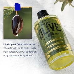 Greek Olives, Face Hydration, Liquid Gold, Body Hair, Olive Oil, Moisturizer, Pure Products