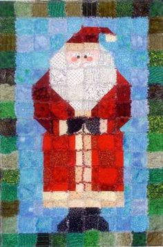 Old Saint Nick Rag Edge Santa History Of Quilting, Rag Quilt Patterns, Christmas Quilt Blocks, Christmas Tree Quilt, Christmas Sewing Projects, Christmas Quilt Patterns, Saint Nick, Quilt Sewing Patterns, Quilt Care