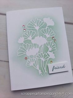 a handmade card with some flowers on it