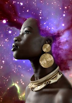 galaxy prnt Afrofuturism Art, Afro Art, African American Art, Black Women Art, Black Is Beautiful, African Art, Black Art, American Art, The Universe