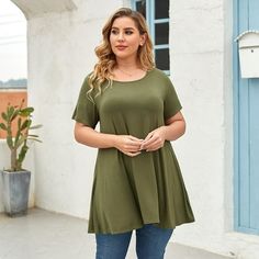 Description: Plus Size Tops For Women - Classic round neck, women short sleeve tops, loose tunic style, stretchy fabric is great for oversized ladies, never feel tired again, relax with these plus-size tunics for women to wear with leggings. Great plus-size boho shirts for women. Premium Women's Short SleeveTops and Shirts - LARACE plus size tunic tops for women are made from high-quality fabric, super soft and gentle to touch, elastic, light, and breathable, perfect women's floral tee for hot weather in summer. Easy to wash and quick to dry, no shrinking, pilling, or fading. Also comfortable as maternity tops. Condition: 100% Brand New and High Quality Style: Women Casual Tops T-Shirt, Woman Short Sleeve Top Clothes, Plus Size Tunic Blouse, Tee Pattern Type: Solid Color, Floral Print, Leo Plus Size Tshirt, Short Sleeve Tunic Tops, Peplum Tops, Plus Size Blouse, Short Sleeve Shirt Women, Top Shirt Women, Boho Shirts, Short Sleeve Tunic, Casual Summer Shirts