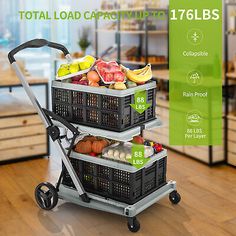 three baskets on top of each other with the words total load capacitator 17lbs