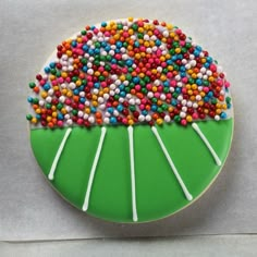 a decorated cake with sprinkles on it