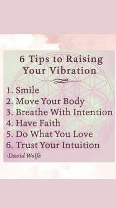 a pink background with the words 6 tips to raising your vibration