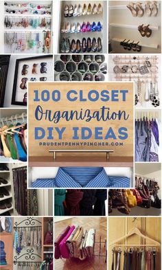 an organized closet with lots of clothes and shoes