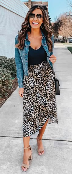 Spring Outfits 2020, Mode Tips, Glamorous Outfits, Leopard Skirt, Lorde