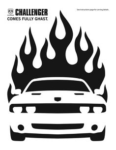 a car with flames on it and the words challenge comes fully ghost written in black