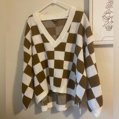 Never Worn Fits A Little Big Medium All Items Come From A Smoke Free Home Checkered Sweater, Silly Clothes, Baggy Sweaters, Oversized Jumper, Clothes Ideas, Colorful Sweaters, What To Wear, Jumper, Sweaters For Women