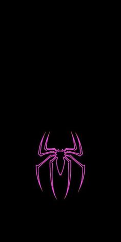 purple spider logo on black background