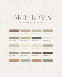 the earth tones color palette is shown