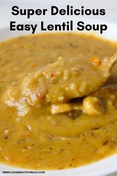 This is a delicious thick and creamy lentil soup with rice and vegetables and it’s the perfect warming winter recipe for lunch or dinner! You can meal prep it too. Whenever you feel like you don’t have much at home, or that you need something to heat you up from the inside – think of this easy lentil rice soup recipe! Creamy Lentil Soup, Lentil Rice, Rice Soup Recipes, Lentils And Rice, Lentil Soup Recipes, Lentil Recipes, Rice Soup, Lentil Soup, Winter Food