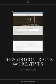 a black and white web page with the words dubsado contacts for creatives