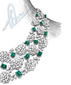 Egyptian Inspired Jewelry, Emerald Diamond Necklace, Diamonds Bracelet, Real Diamond Necklace, Jewelry Rendering, Diamond Bracelet Design, Necklace With Diamond, American Diamond Jewellery, Jewellery Design Sketches