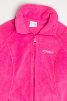 "Size: Small Brand: Columbia Color: Hot Pink Material: Polyester Made In: Vietnam Length: 24 Chest Width: 18\" Vintage Condition Notes: - Item is generally in good condition. Like all vintage clothing, it shows some signs of wear, but there are no outstanding flaws." Pink Fleece Jacket For Outdoor Activities, Pink Winter Sports Fleece Jacket, Pink Fleece Jacket For Winter Sports, Pink North Face Jacket, Pink North Face, Basic Hoodie, Columbia Fleece, Printed Joggers, Waist Measurement