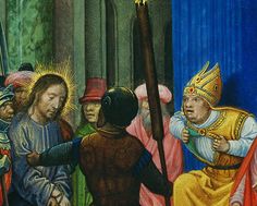 an image of jesus talking to the people who are wearing crowns and standing around him