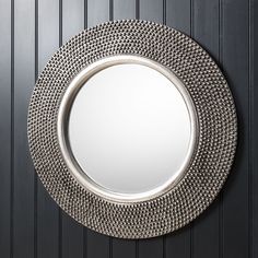 Sophisticated Silver Round Wall Mirror – Textured Frame & Glass Center 100cm Round Mirror, Entrance Hall Mirror, Stairwell Window, Small Downstairs Bathroom, Round Mirror Living Room, Silver Grey Carpet, Diy Sunburst Mirror, Circular Mirrors, Large Round Wall Mirror