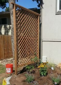 the back yard has been cleaned and ready to be used as a planter for flowers