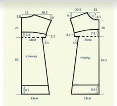 the size and measurements of a women's dress, with measurements for each piece