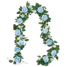 the letter n is made up of blue roses