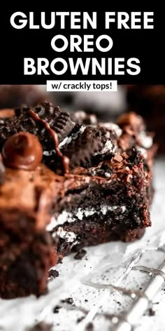 gluten free oreo brownies with chocolate chips on top