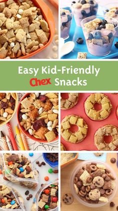 easy kid - friendly chex snack snacks for the kids to enjoy and eat with