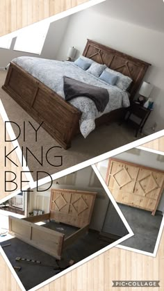 a collage of photos showing different types of bed