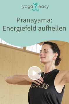 a woman doing yoga with the words pranama energified auhelen