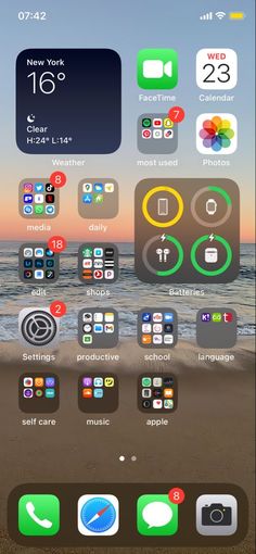 an iphone screen with various icons on it