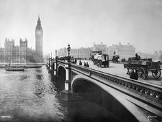 an old black and white photo of the big ben clock tower in london, england