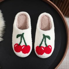 Let's get cozy! Moon Clock, Embroidered Slippers, Cherry Baby, Bedroom Slippers, Fuzzy Slippers, Blue Checkered, Smiling Face, Fancy Pants, Baby Set