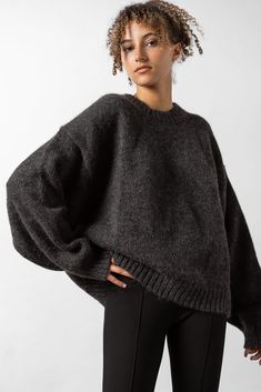 Ire Knitted Sweater - Dark Grey Melange

 	A chunky knit sweater in sand melange Danish Gotland Crossbreed Sheep wool mixed with soft Merino.
 	Gotland Sheep Wool. – The Nordic sheep industry throws away thousands of tons of wool each year due to the fact that no one makes use of the fiber. At RESIDUS we are always on the hunt for high quality leftover! Our Gotland Wool project is created to make use of some of the beautiful Nordic Sheep wool that would otherwise go to waste. our crossbreed is c Dark Grey Sweater Outfit, Gotland Sheep, Wool Project, Birthday 25, Dark Grey Sweater, Grey Sweater Outfit, Chunky Knit Sweater, Grey Knit Sweater, Chunky Knits Sweater