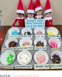 the elfs are getting ready to make their own candy bar for christmas time and they're eating it