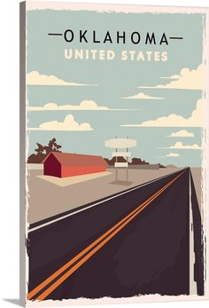 an old style poster with the words, oklahoma united states