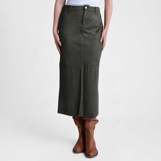 This Indigo Thread skirt sits comfortably at or just below the natural waistline, offering a flattering and versatile fit that works well with a variety of tops, from tucked-in blouses to cropped sweaters. Made from synthetic materials that mimic the look and feel of real suede, this fabric provides a soft, luxurious texture while being more affordable and easier to maintain than genuine suede. It also has a chic, upscale appearance. Tiffany Style Lighting, Cropped Sweaters, Mens Gold Jewelry, Synthetic Materials, White Mark, Men's Grooming, Cropped Sweater, Faux Suede, All Fashion