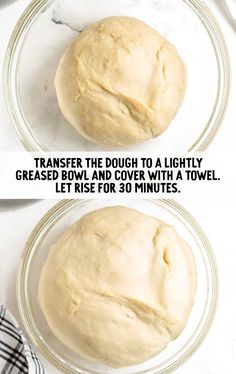 two images showing how to make bread dough