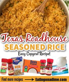 the texas roadhouse seasoned rice recipe has been made with easy copy - up ingredients