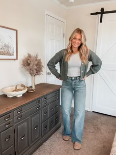 Suburban Mom Style, Trendy Outfits Wide Leg Jeans, Flare Jeans And Birkenstocks Outfit, Wide Leg Jeans And Clogs, Fall Outfit Wide Leg Jeans, Work Appropriate Jeans Outfit, Wide Leg Jeans With Clogs, Straight Leg Mom Jeans Outfit, Fall Outfit Ideas Jeans