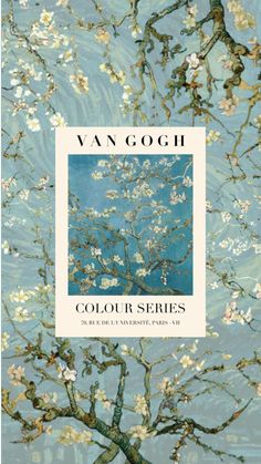 the cover of van gogh's book, color series with an almond tree in blossom