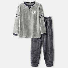 Season:Summer,Spring,Winter,Fall; Fabric:Flannel; Sleeve Length:Long Sleeve; Gender:Men's; Quantity:2 Pieces; Nightwear Style:Loungewear,Sleepwear,Pajama Set,Pajama Top and Pant; Style:Stylish,Casual,Comfort; Elasticity:Micro-elastic; Tops Type:Pullover; Occasion:Daily,Home; Function:Comfort; Pattern:Plain; Design:Elastic Waist; Neckline:Crew Neck; Bottom Type:Jogger Pants; Listing Date:09/20/2023; Hips:; Length [Bottom]:; Length [Top]:; Shoulder Width:; Waist:; Feel of Sensation:Gender Neutral,Comfort,Soft; Bust:; Sleeve Length: Men's Sleepwear & Loungewear, Academia Aesthetic Outfit Men, Bedtime Outfit, Pajamas Aesthetic, Mens Nightwear, Mens Pajamas Set, Mens Sleepwear, Mens Loungewear, Mens Flannel