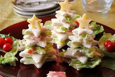 small christmas trees made out of food on a plate