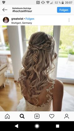 Wedding Hair Half, Curly Wedding Hair, Bridal Hair And Makeup