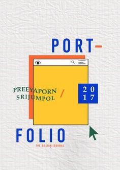 an image of a screen with the words port and folio in blue on it