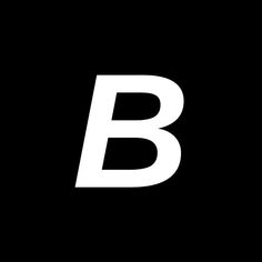 the letter b is made up of white letters on a black background, and it appears to be in two different font styles