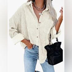 Very Cute. Too Big Oversized Shirts For Women, Cardigan Streetwear, Corduroy Shirt Jacket, Oversized Shirts, Corduroy Shirt, Vintage Cardigan, Shirts For Women, Jacket Buttons