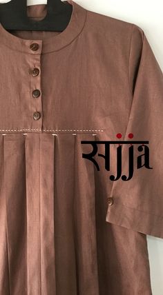 Jute Kurti Designs Latest, Khadi Cotton Kurti Designs Latest, Simple Kurtis, Stylish Kurtis Design, Kurta Patterns, Simple Kurta Designs, Simple Kurti Designs