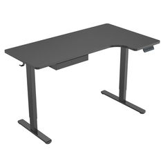 Add movement to your working day without compromising on valuable desk space with this L-shaped height adjustable desk. Switch between sitting and standing at the simple push of a button. The advanced LED control panel comes with three memory settings for your preferred sitting and standing heights. The integrated anti-collision function ensures that your desk does not bump into objects such as filing cabinets when it is lowered. To help you stay organized, the desk features a cloth drawer, two Automatic Standing Desk, Height Adjustable Desk, Desktop Design, Electric Standing Desk, Stand Up Desk, Desk Height, Home Office Furniture Desk, Sit To Stand, Filing Cabinets