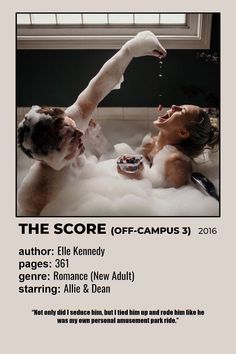 the score off campus poster with two women in bathtub and one man falling asleep